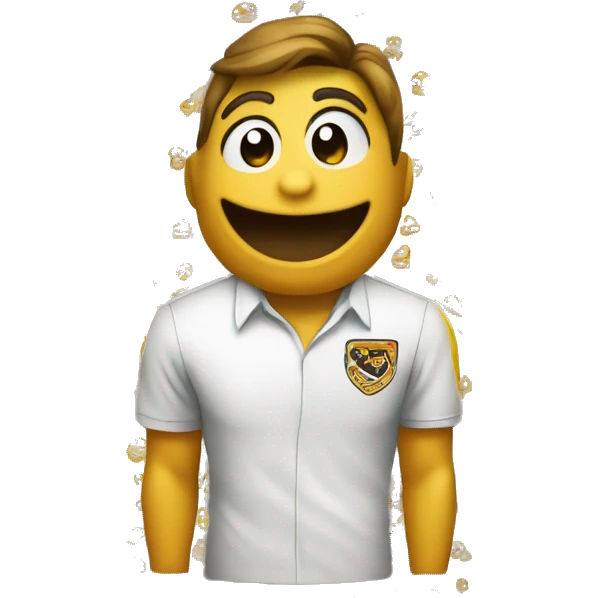 Emoji de la mascota universitaria de la UCV con su camisa del equipo celebrando  emoji