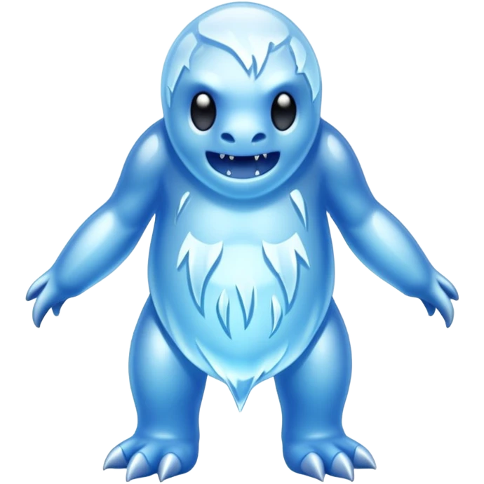 an ice cryptid, cryptid made of ice emoji