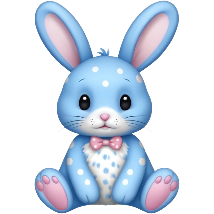 A blue bunnny with polka dots emoji