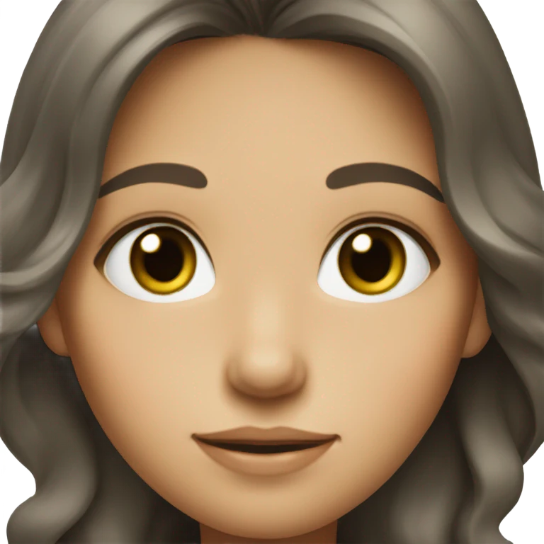 white girl with green eyes and wavy dark hair emoji