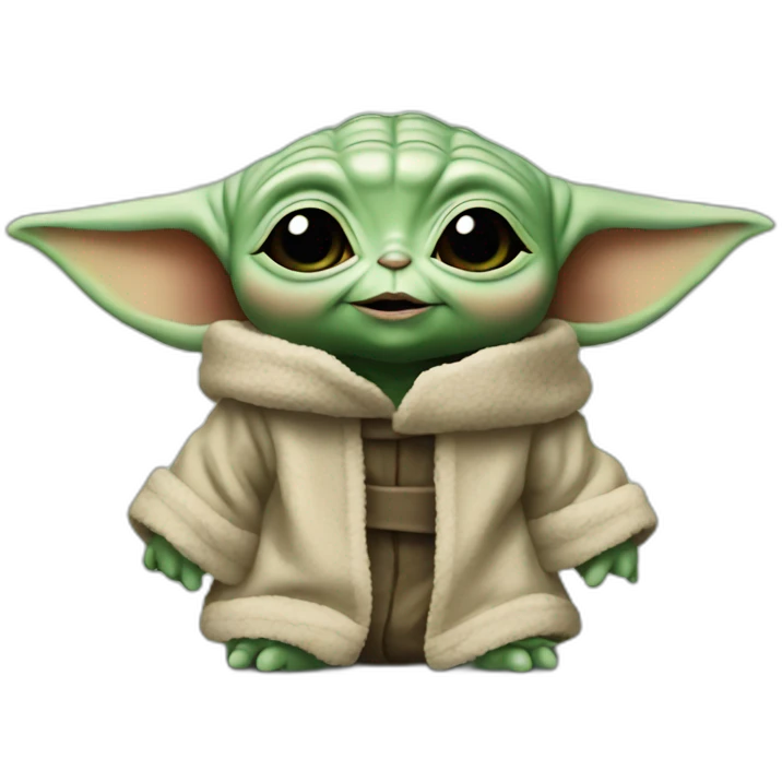 Baby yoda, happy emoji