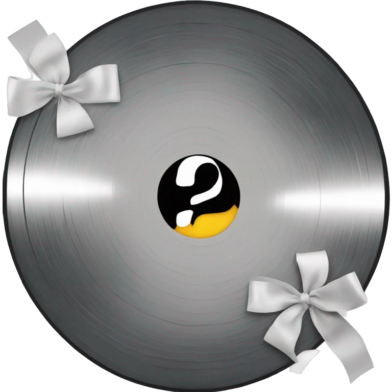 vinyl record with white bow emoji