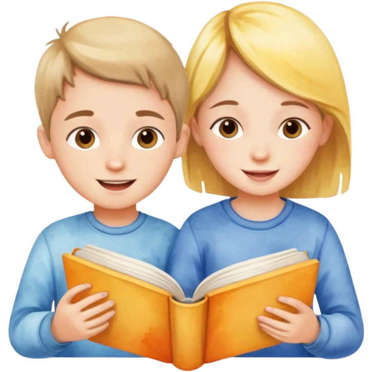 watercolor books and children  emoji