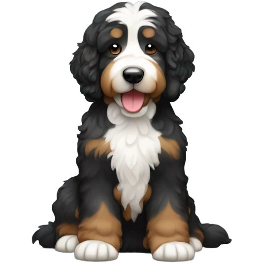 bernedoodle with computer emoji