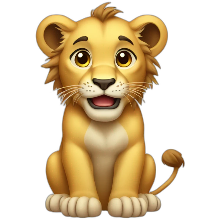 The lion cub is crying emoji