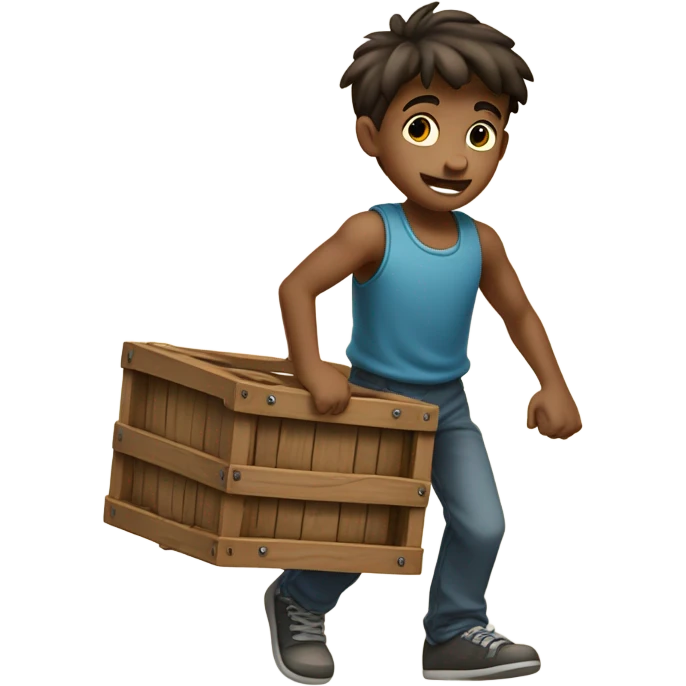 boy carrying crate emoji