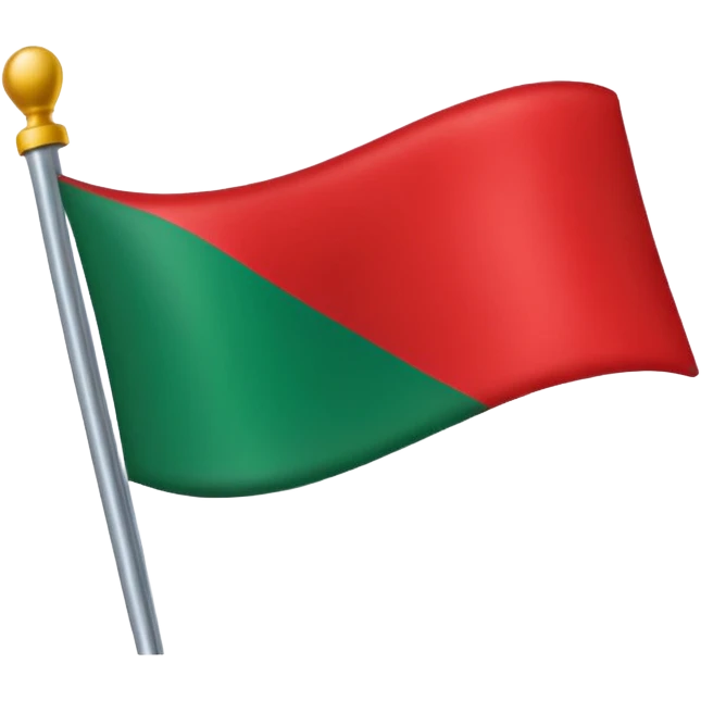 Una bandera roja y verde abajo corte recto emoji
