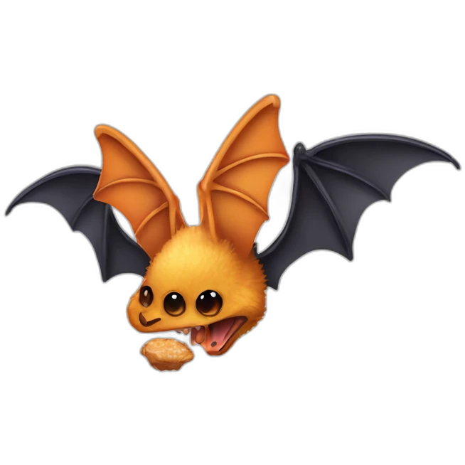 bat (animal) eating a chicken wing  emoji