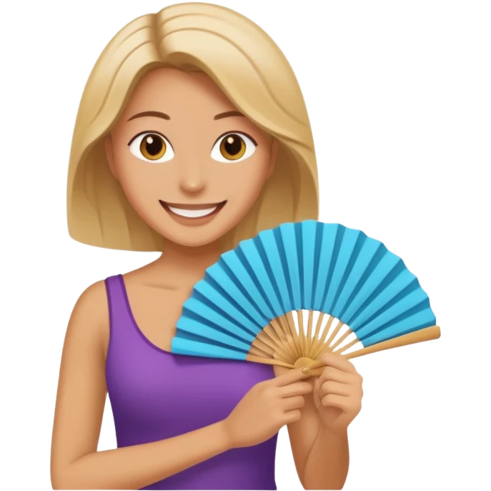 mulher se abanando com leque emoji