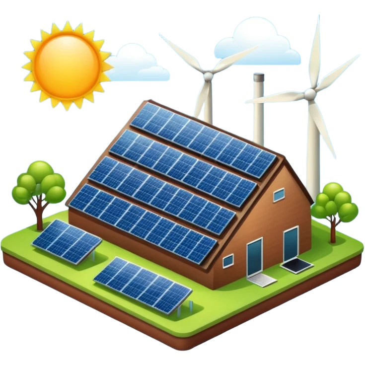 Green energy  power plant solar power  emoji