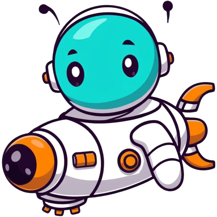 Cute robot transforming into faster upgraded version with upward motion emoji
