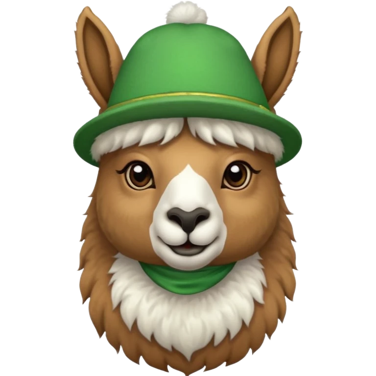 LLama and hat green emoji