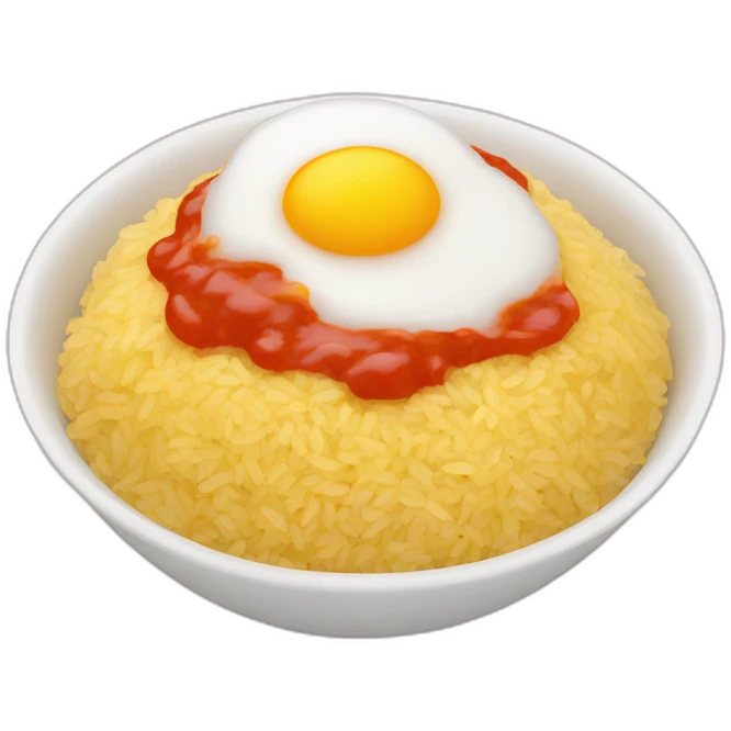 rice with eggs and tomato sauce emoji