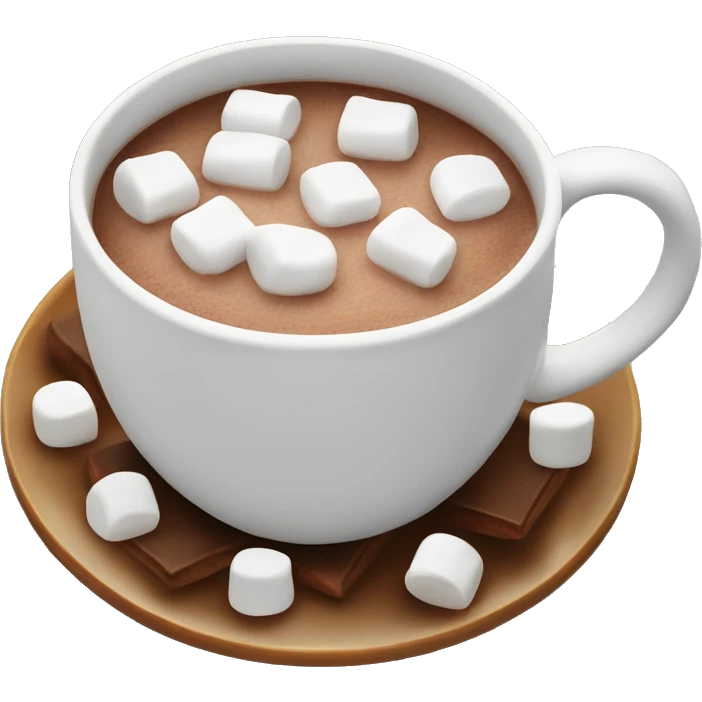 Christmas White mug of hot chocolate with marshmallows  emoji
