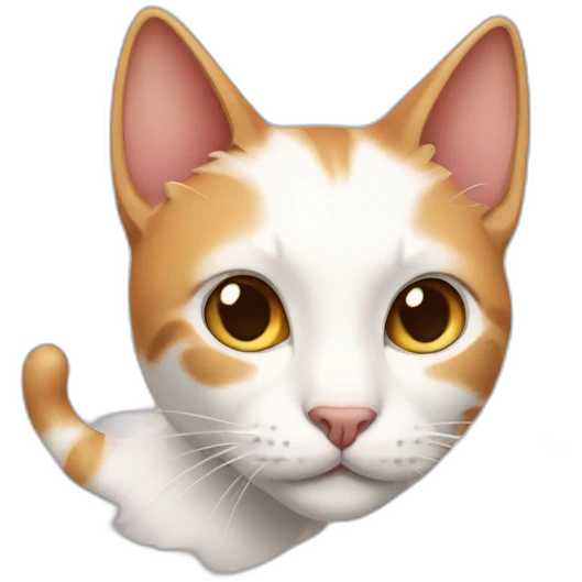 Cat with human ear emoji