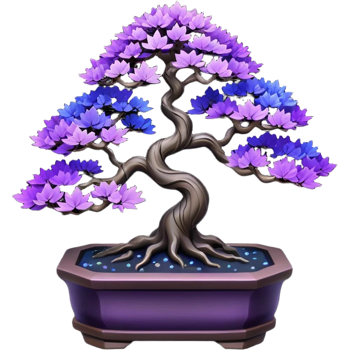  Rustic shiny crystal black-purple fiber optic lights  maple cobalt tiny bonsai  emoji