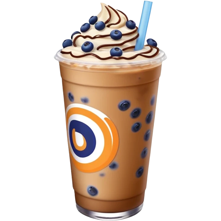 Blueberry butter pecan Dunkin iced coffee  emoji