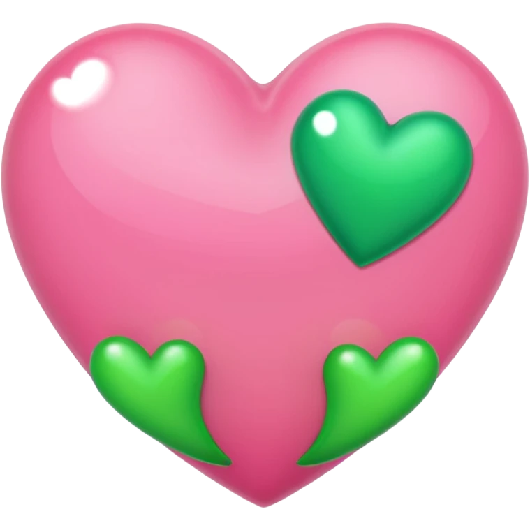 pink and green heart  emoji