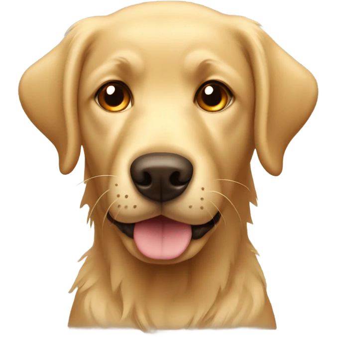 Small shaggy golden Labrador dog with brown eyes emoji