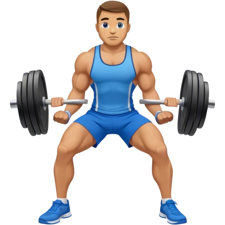 buff man with blue shorts weighted lunges emoji