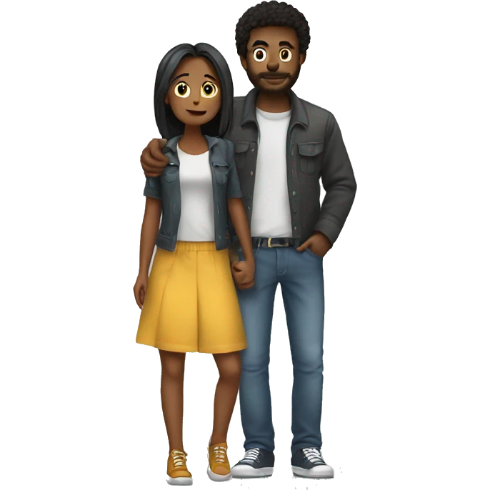 boyfriend tall and girlfriend short holding hands  emoji