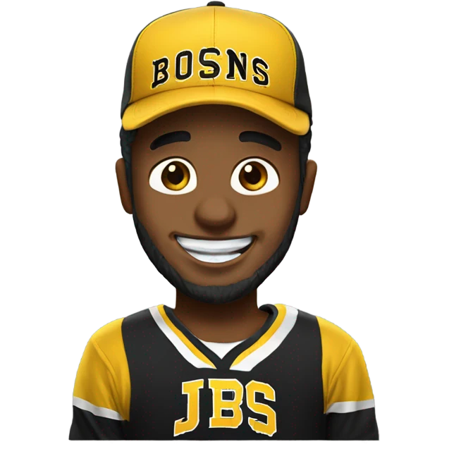 Give me a smiling Jesus wearing a Boston Bruins hat emoji