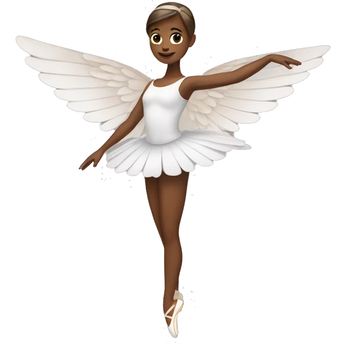 Brown ballerina white wings emoji