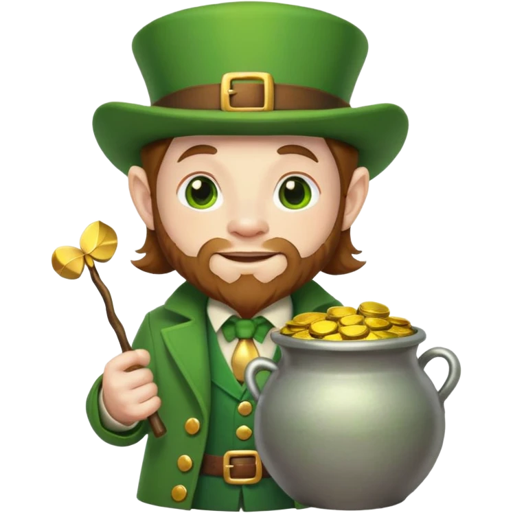 Leprechaun with pot of gold emoji