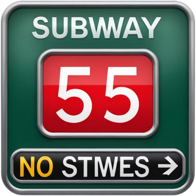 Platform NO.5 board , Subway Sign. emoji