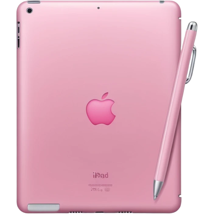soft pink ipad with white pen emoji
