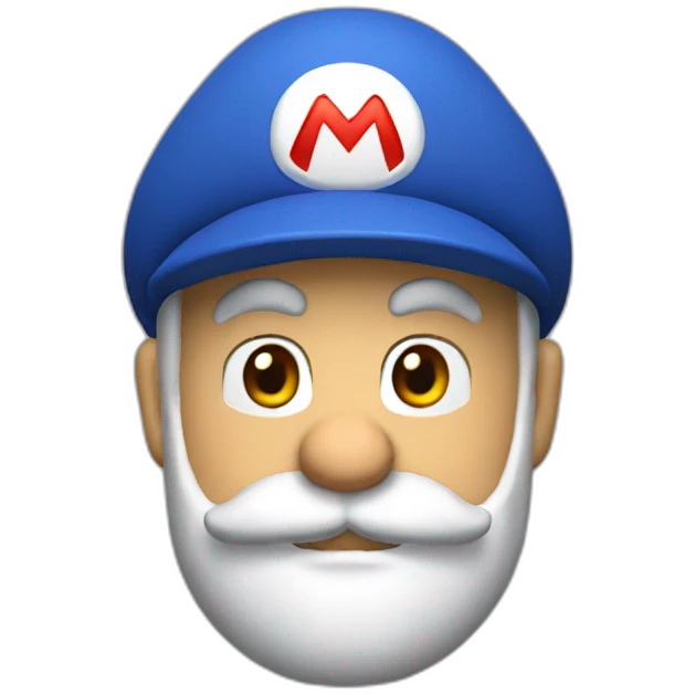 Super Mario nerd with beard and hat emoji