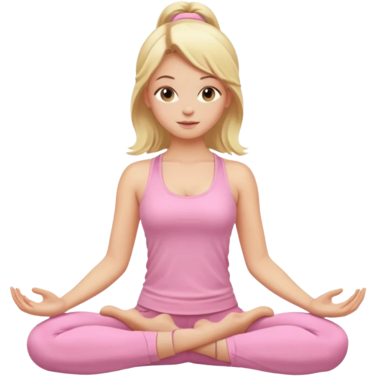 Yoga Blonde Girl With Light Pink Clothes emoji