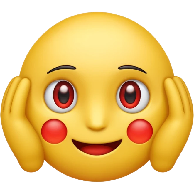 crate a yello emoji folding its arms with red eyes emoji