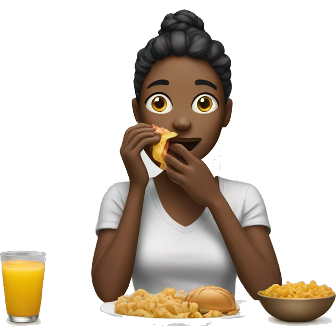 Woman eating emoji
