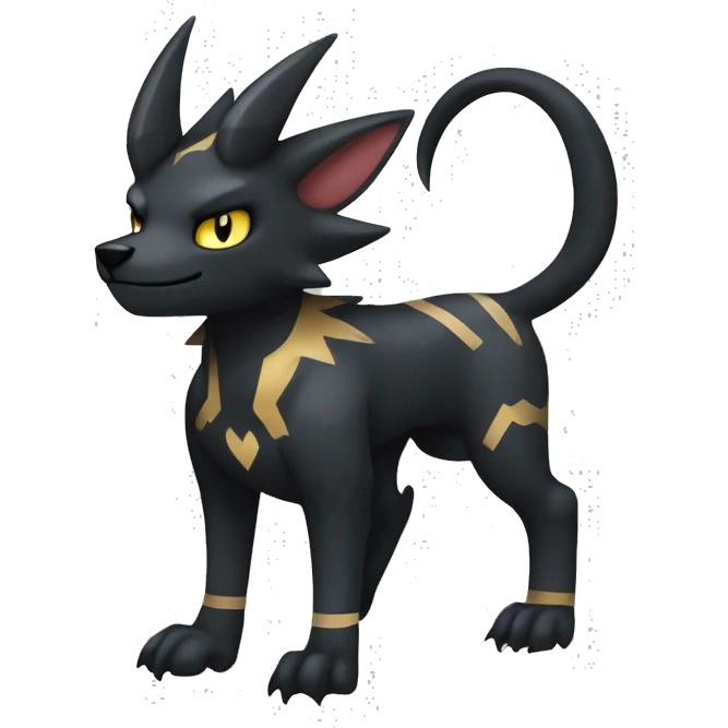 Cool Edgy Houndoom-Luxray Fakémon Digimon with Edgy markings, full body, outlined emoji