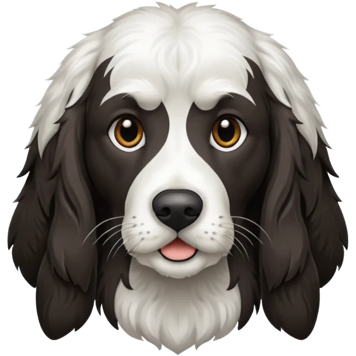 Black and white ticked long haired pointer  emoji