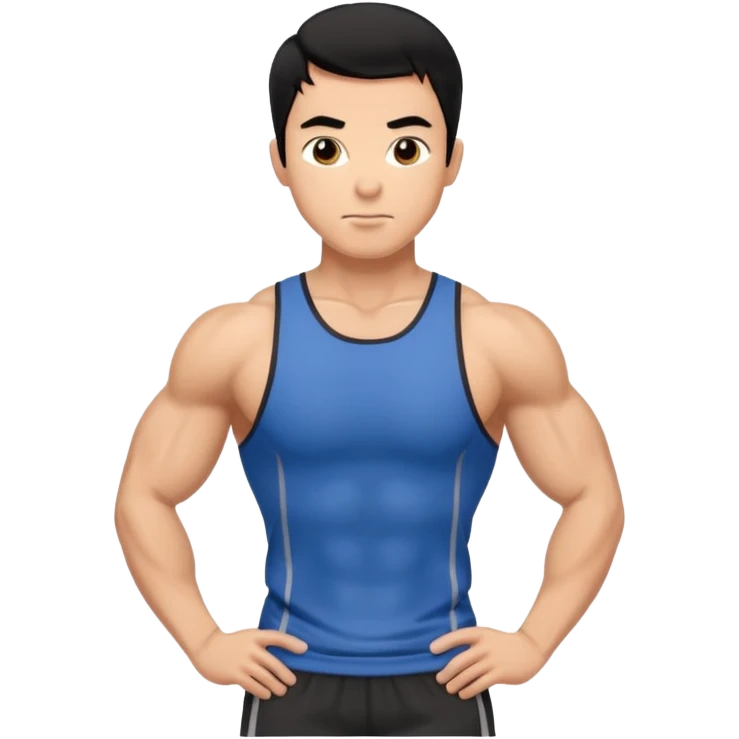 nein es soll ein fitness trainer sein der männlich ist mit schwarzen haaren stehend emoji