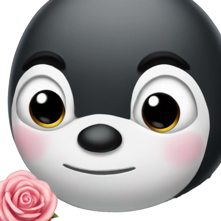 Pingüino con rosas  emoji