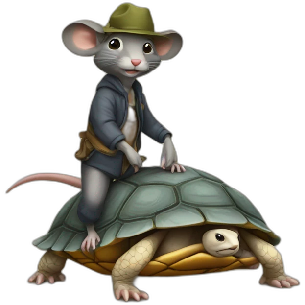 Raton laveur sur tortue emoji