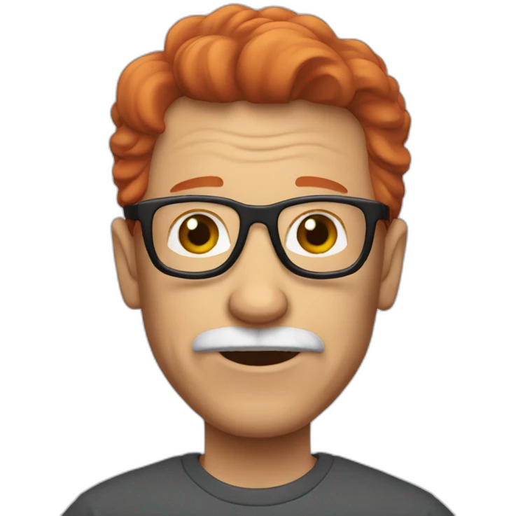Oldman red hair skateboarding emoji