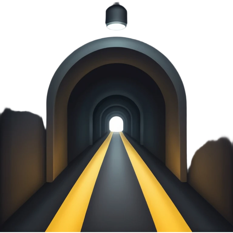 dark tunnel mysterious with faint light at the end, Google emoji style emoji