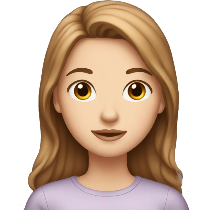 white girl with brown hair emoji