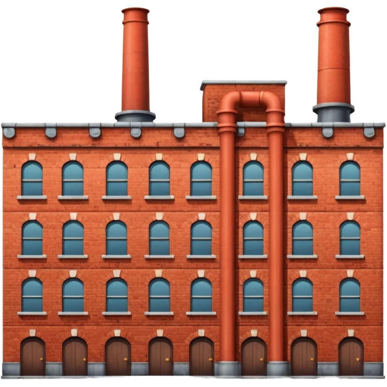 wide old factory made of bricks without pipes emoji