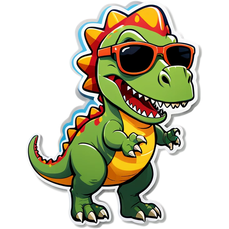 Dinosaure with a join and sunglasses  emoji