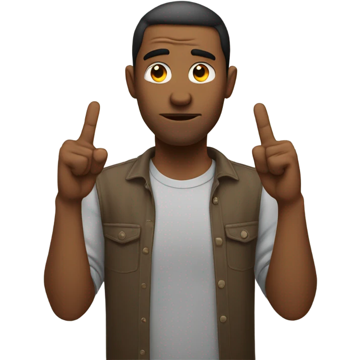 Man with middle fingers crossed emoji