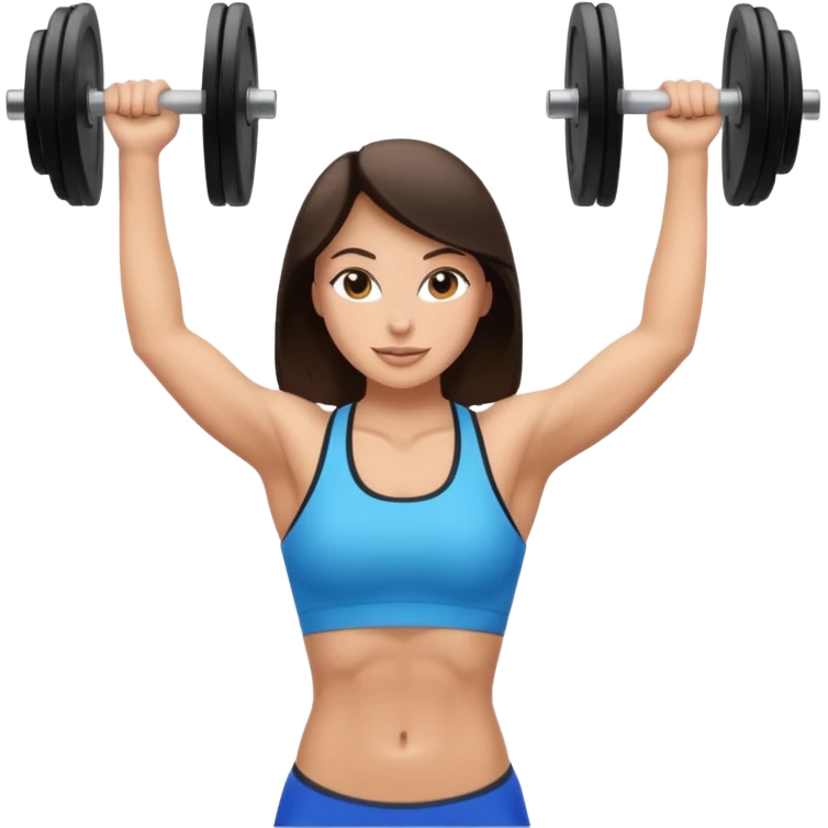 fitness pretty white brunette woman lifting emoji