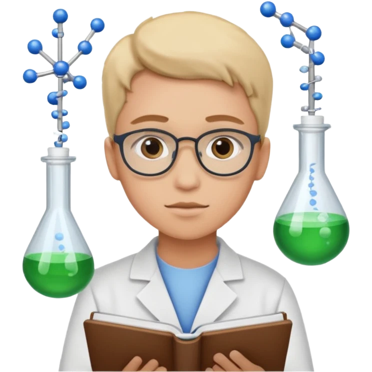 farmaceutica estudiando un curso de ciencia emoji