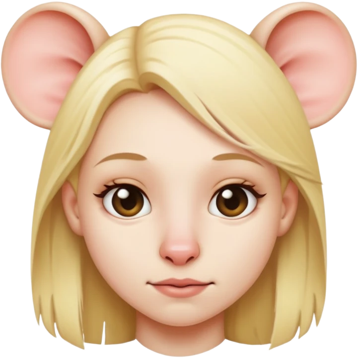 Blond girl turning into a rat emoji