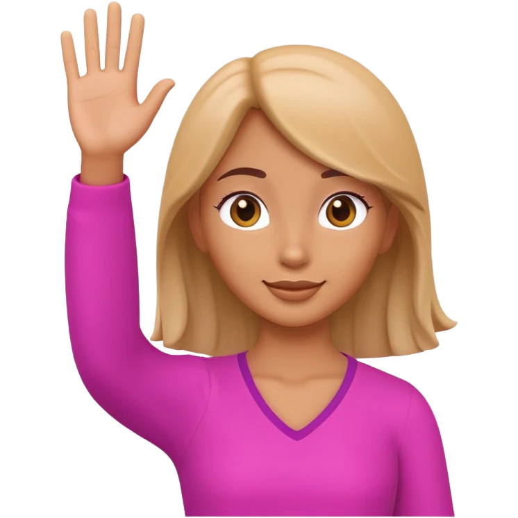 generate realistic detailed girl waving hi 3d style  emoji