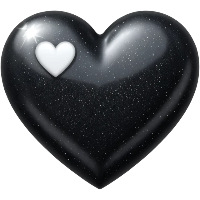heart with black glitter and white heart emoji